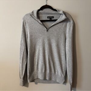 J Crew Mercantile Men's Gray Quarter-Zip Sweater Size S Wool/Cotton Blend